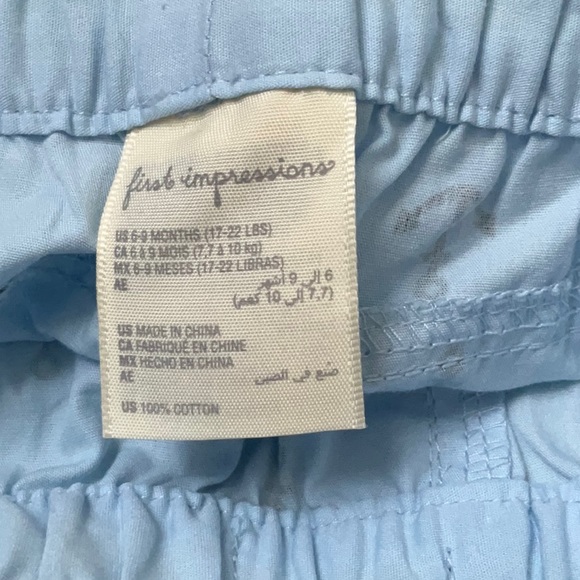 First Impressions NWT pull-up shorts. Light blue with navy anchors. 6-9m - Picture 5 of 5